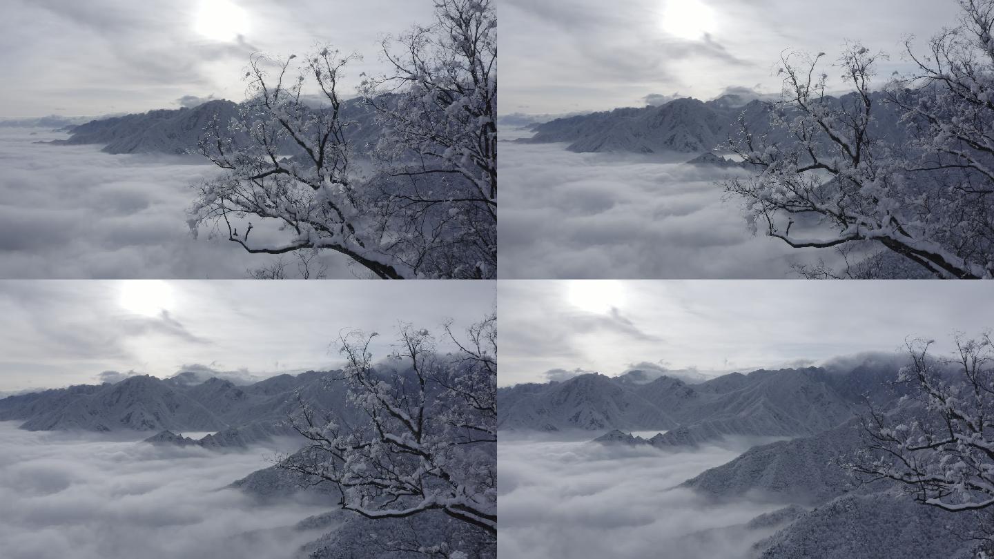 西安 南五台 超级 雪景 云海 航拍