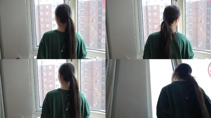 【镜头合集】梳马尾辫的女孩眺望窗外