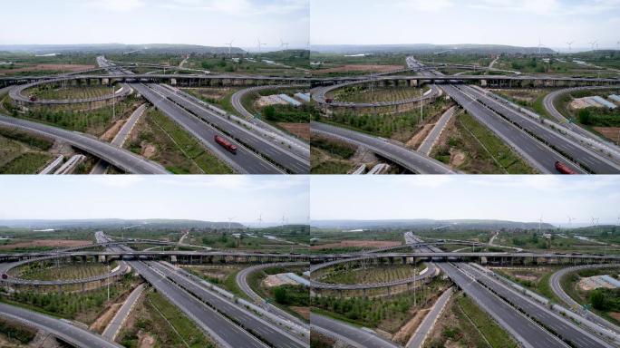 美丽乡村新农村高速公路桥梁建设航拍A