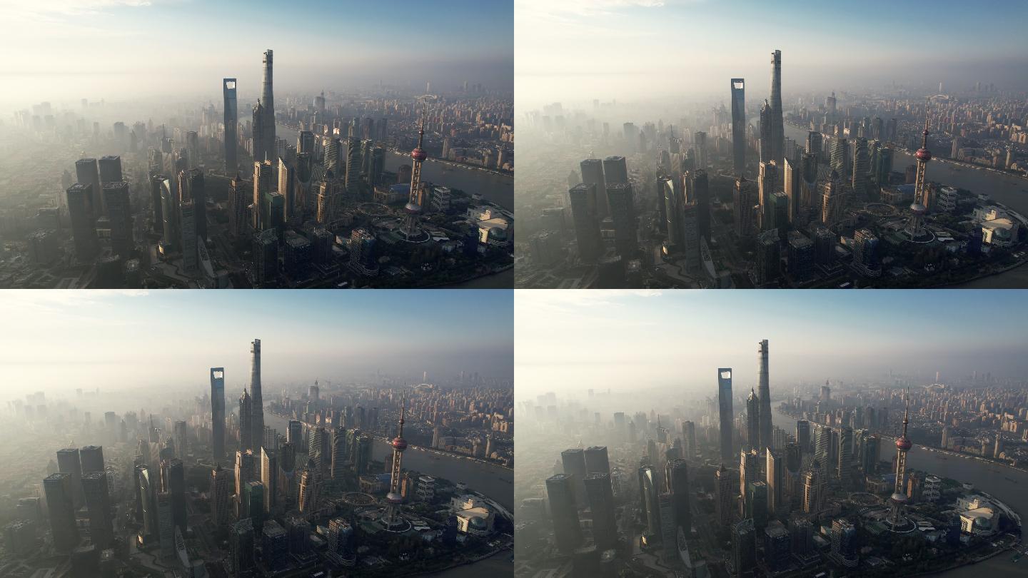 上海天际线鸟瞰图上海风光风景上海地标cb