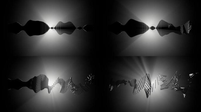 三维-逆光抽象波形艺术动画1
