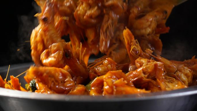 虾 鲜虾锅 炖 炒 美食
