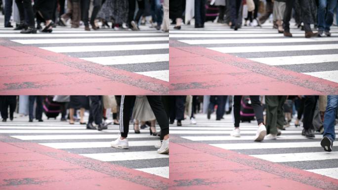 涉谷街人群斑马线人流