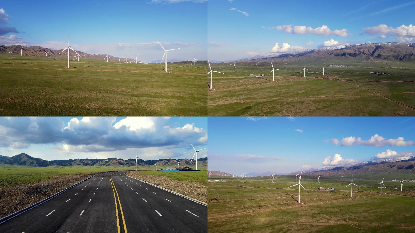 风力发电--草原风车景观
