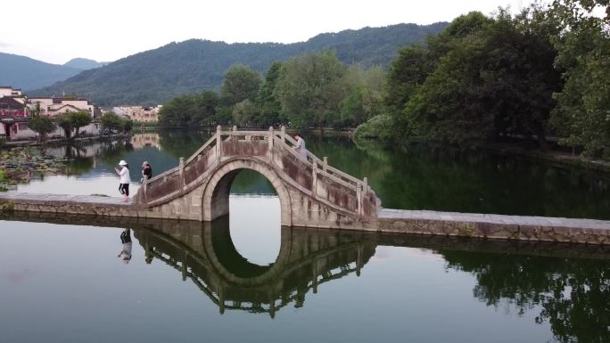 安徽皖南宏村西递景区航拍素材