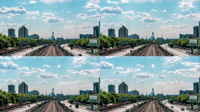 【4K】北京京通快速路地铁一号线延时摄影