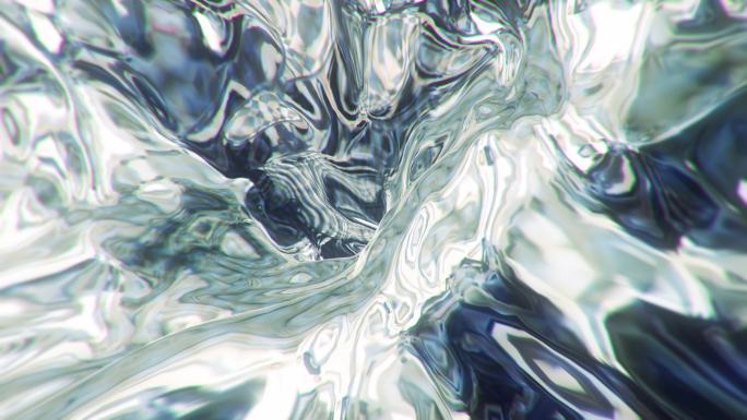 流体合金金属液态水波纹表面。
