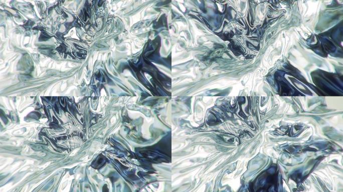 流体合金金属液态水波纹表面。