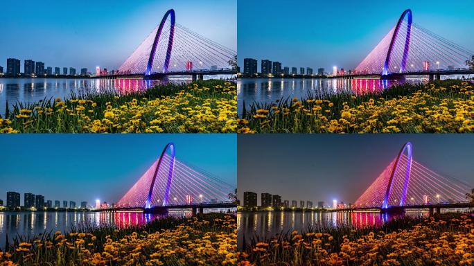 西安 浐灞 彩虹桥延时 夜景