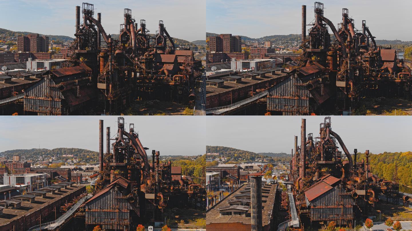 SteelStacks是一家历史悠久的钢铁厂，曾被废弃，但现在已改建为宾夕法尼亚州伯利恒的现代文化中