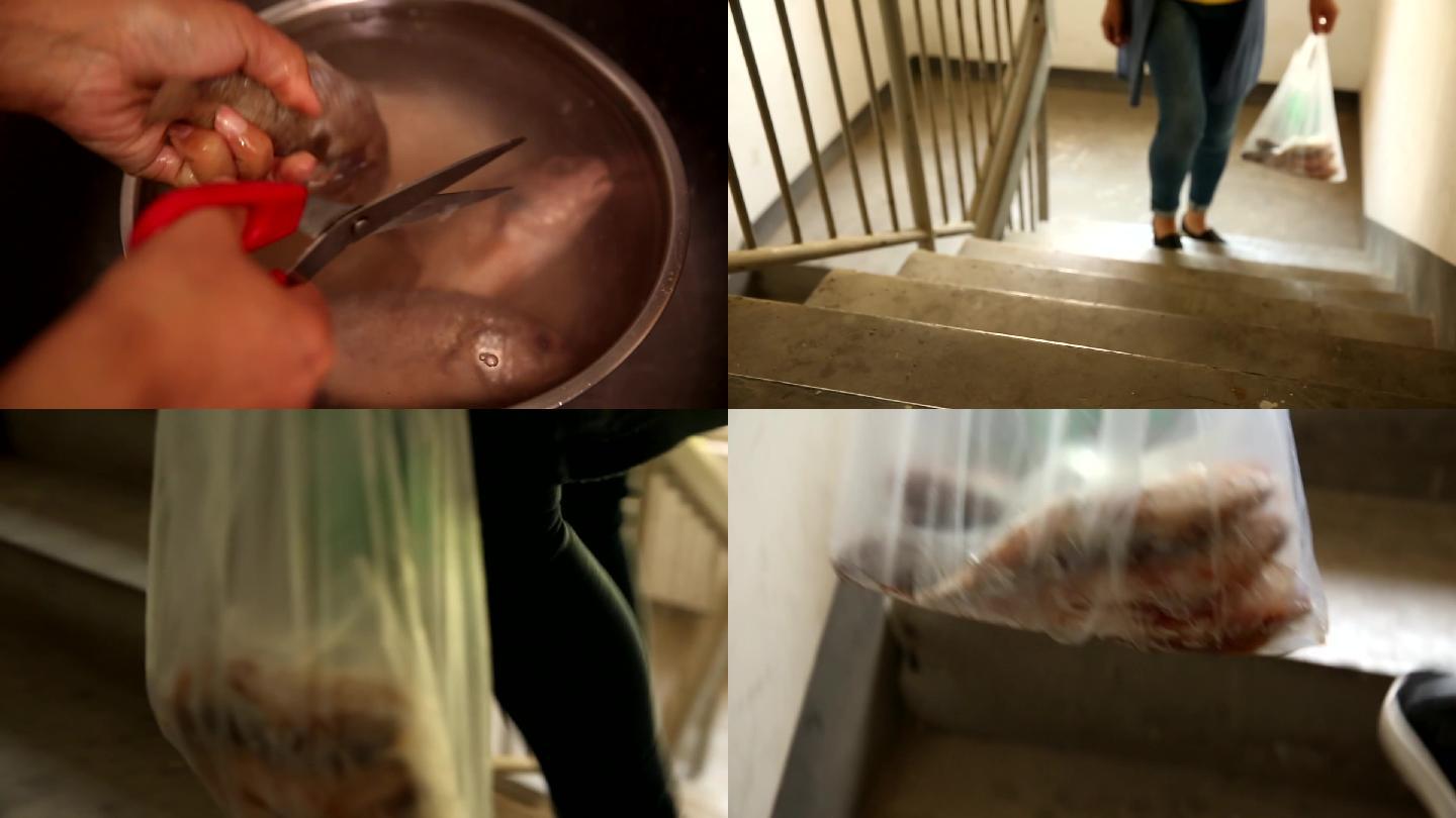 【镜头合集】家庭主妇买黄花鱼回家上楼梯