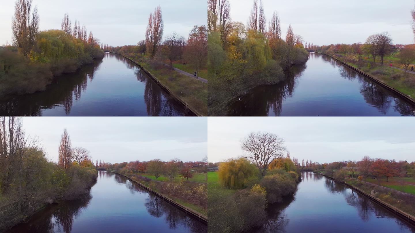 英国约克的乌斯河山川河流美丽风光国外风景