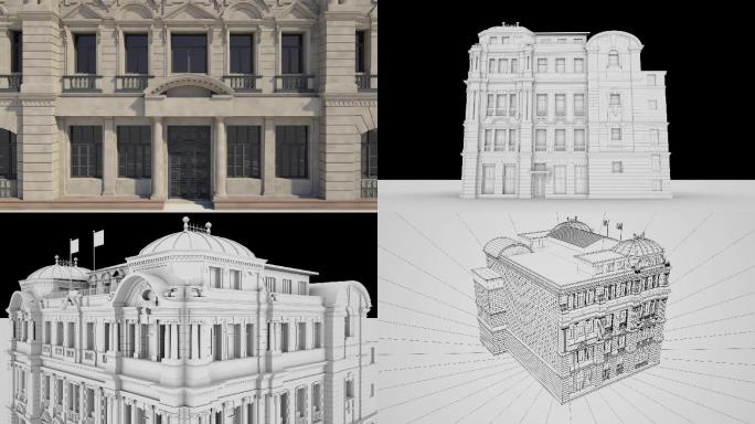 高精度上海外滩建筑盘谷银行三维模型