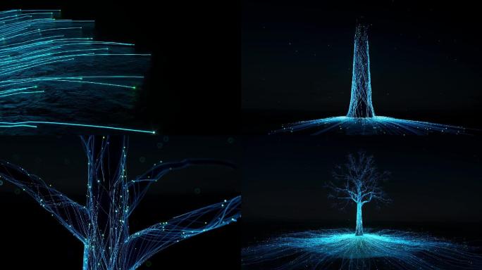 生命之树科技粒子光线生长攀爬特效