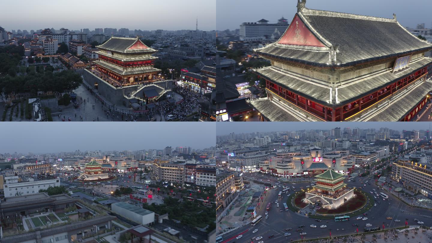 西安 绝版 钟楼 夜景车流