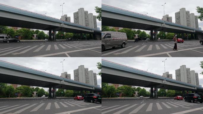 上海封城中的都市现代街道环境