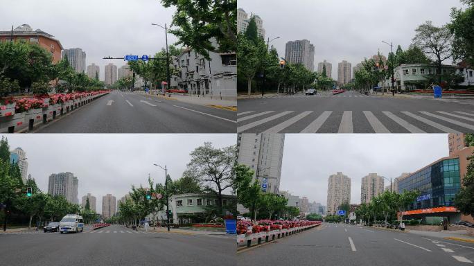上海封城中的现代阴天环境路况