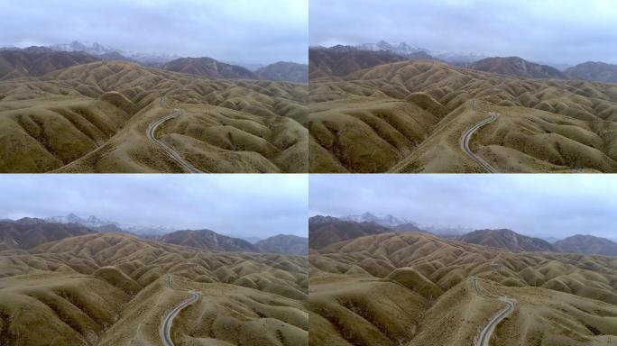 新疆昆仑山山麓黄山雪山