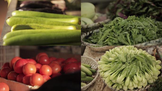 菜市场西红柿青菜茼蒿芦蒿蔬菜A019