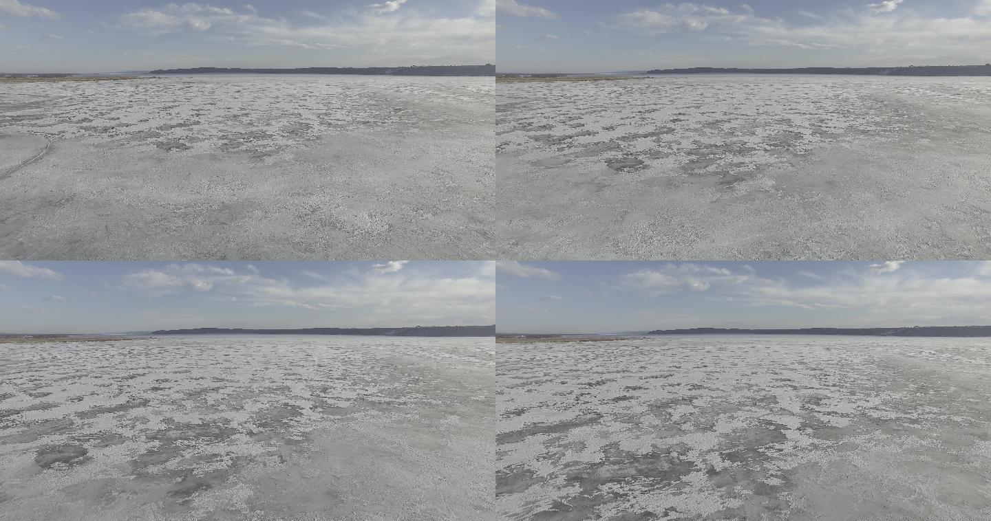 航拍冰冻的贝加尔湖宽阔大气宁静-4K航拍