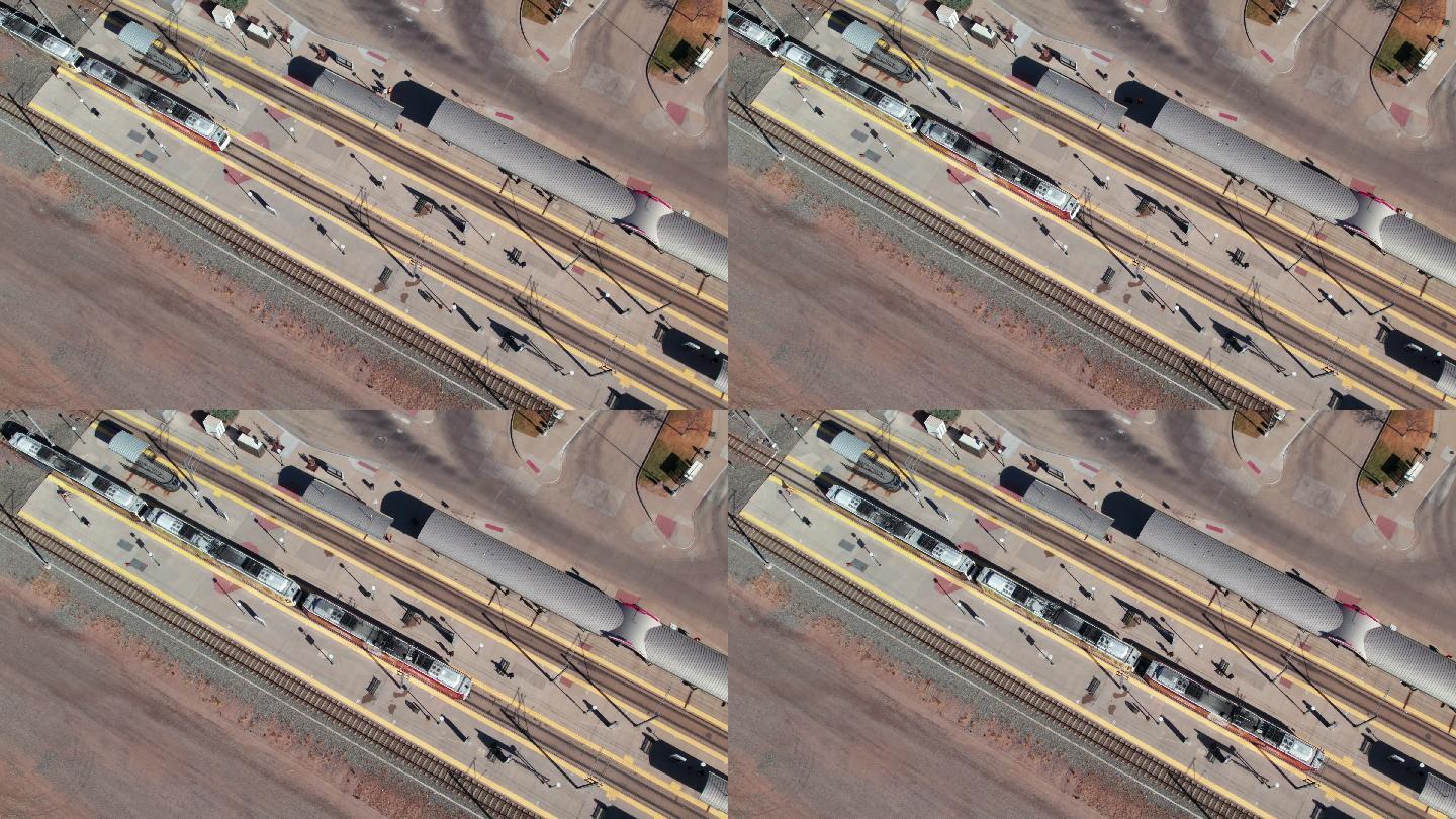 科罗拉多州丹佛火车站的无人机视图