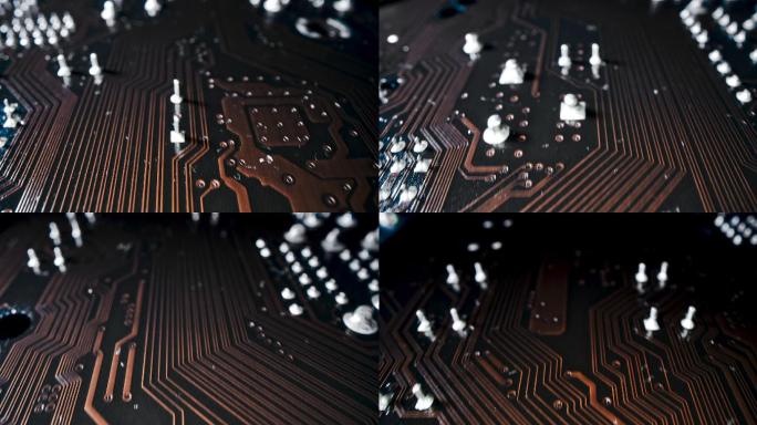 计算机电路板线路板微观微距电路晶片