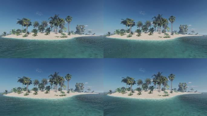 热带岛屿（4k）蓝天海滨海水