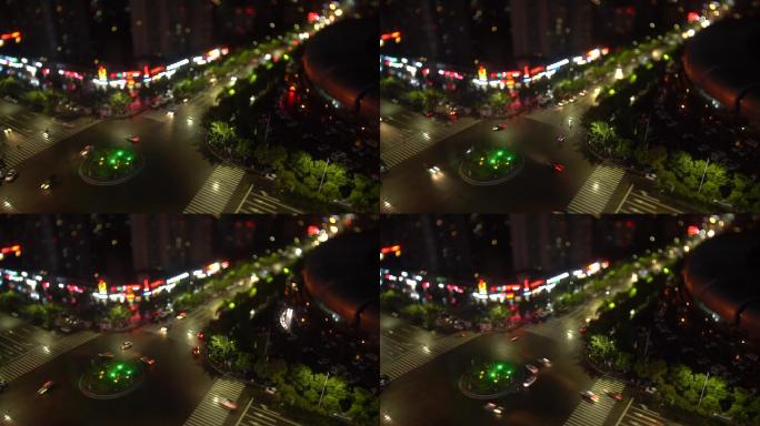 微距拍摄城市十字路口/街道/车流