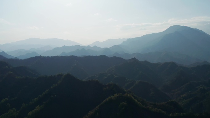 航拍浙江天目山水墨山川实拍