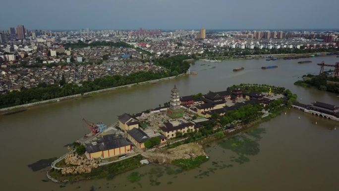 高邮 运河寺庙 河中寺庙A019