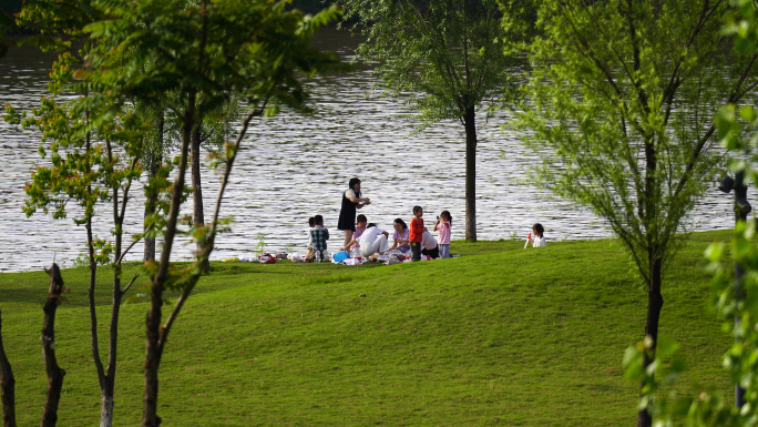 河边草地上野餐