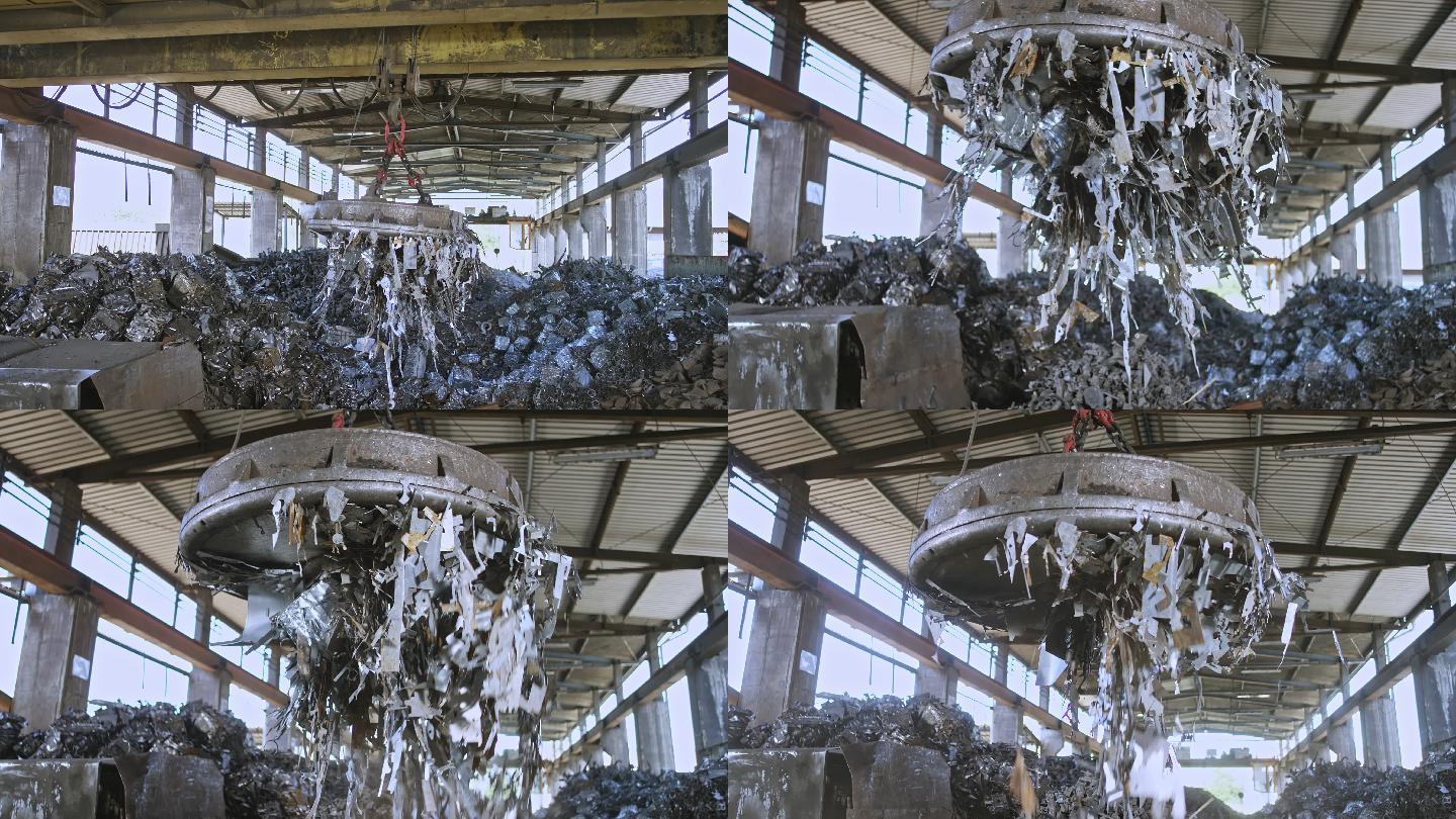 工业磁铁将CS废金属释放到碎纸机中