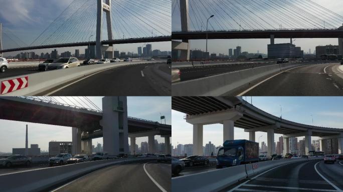 中国上海南浦大桥上的实时路况
