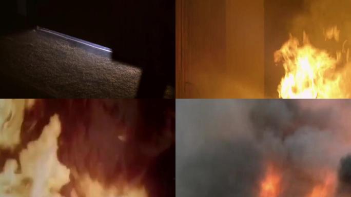 90年代酒店房间起火火灾消防员救火