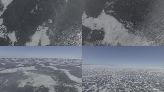 冰封广阔的贝加尔湖-4K航拍素材