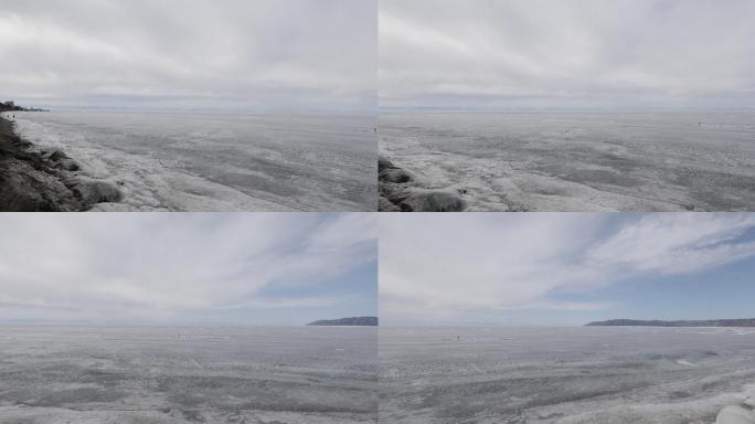 远看冰冻的贝加尔湖-4K视频素材