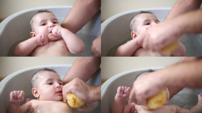 浴缸里可爱的小宝宝