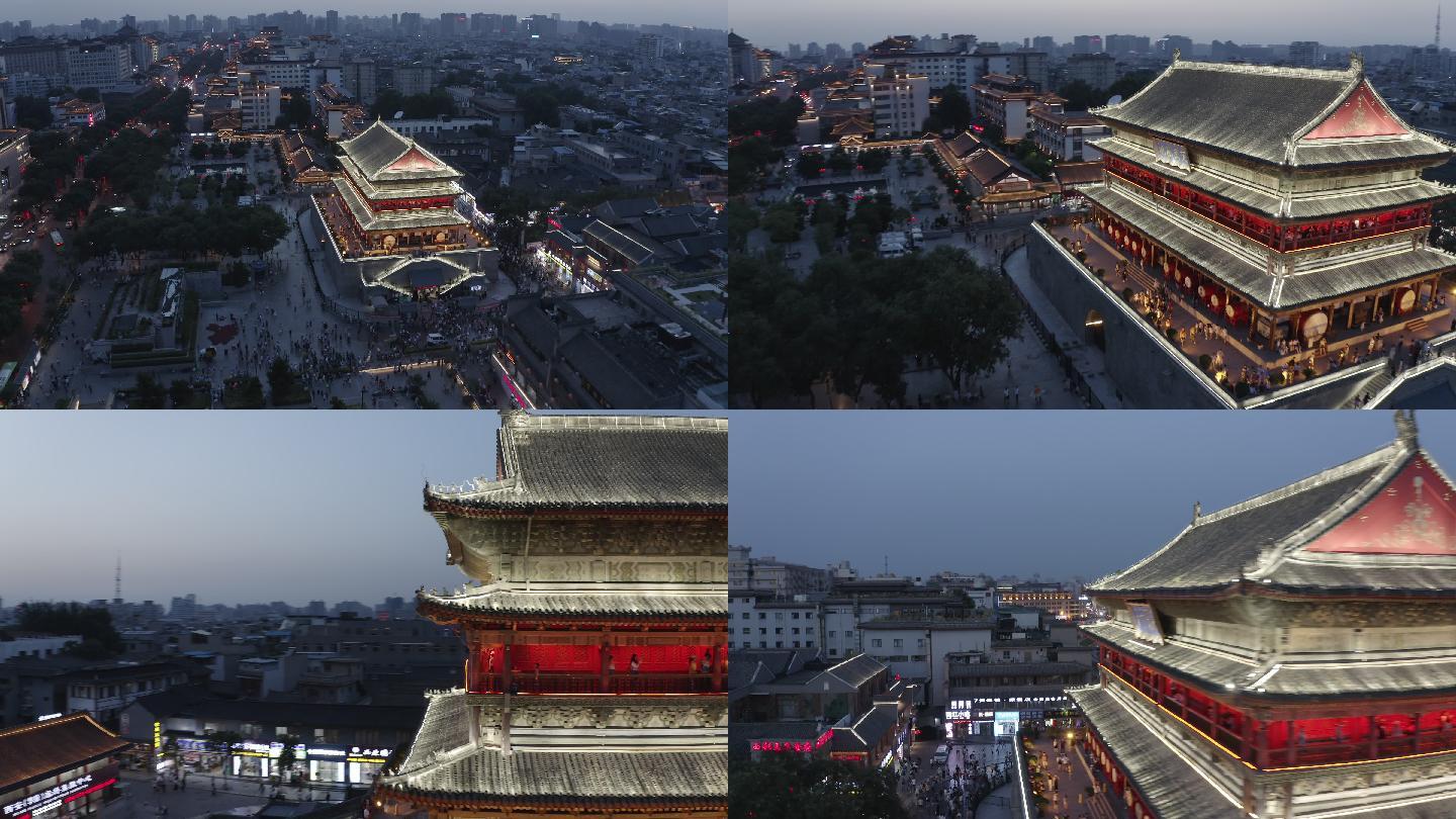 西安 绝版 鼓楼 夜景人流