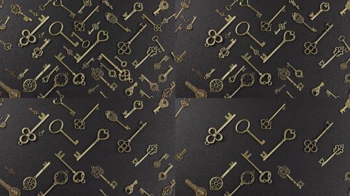 背景上隔离的复古钥匙。时间推移