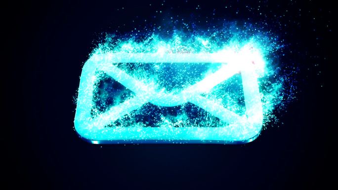 燃烧蓝色电子邮件动画
