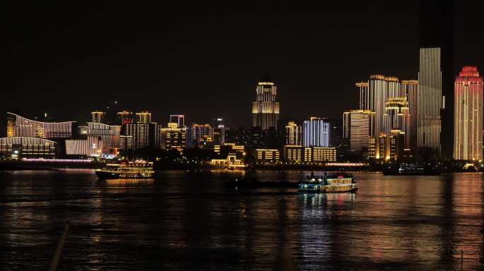 武汉长江大桥夜景武汉长江轮渡夜景0995