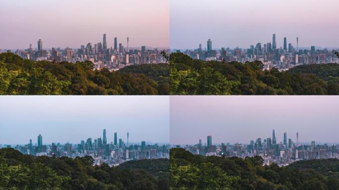 原创广州白云山“白云望晚”日落延时视频