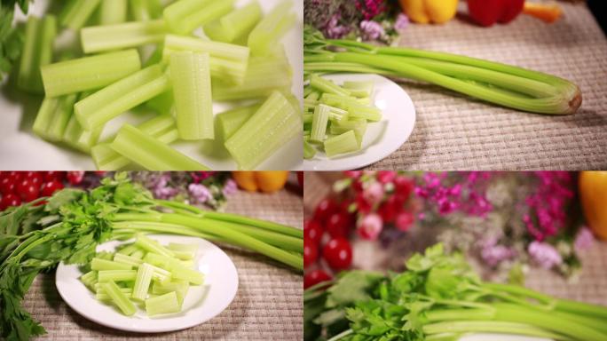 【镜头合集】芹菜蔬菜纤维  (4)