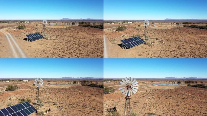 可再生能源取代南非干燥卡鲁的旧风车