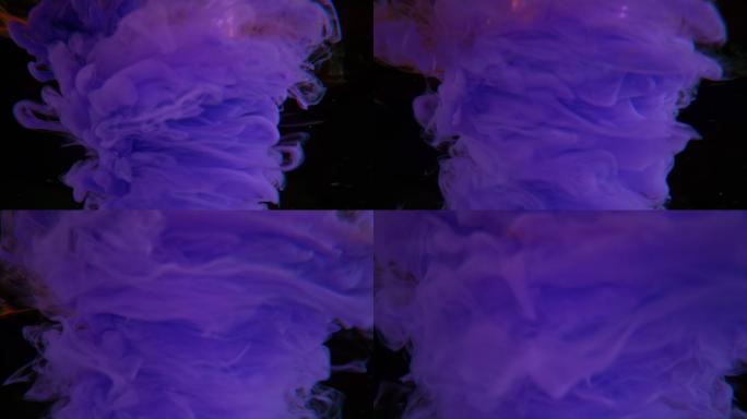 紫罗兰水彩形成的漩涡