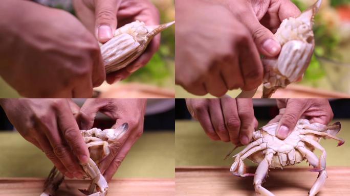 【镜头合集】拆螃蟹剥蟹肉 (1)