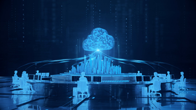 C4D智慧城市大数据科技大楼生长动画