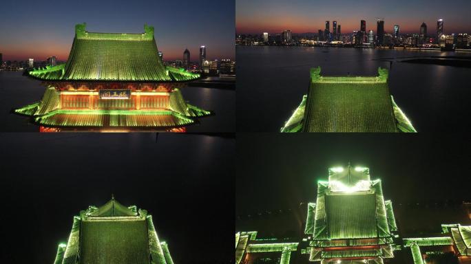 江西南昌滕王阁夜景，中国古代建筑。