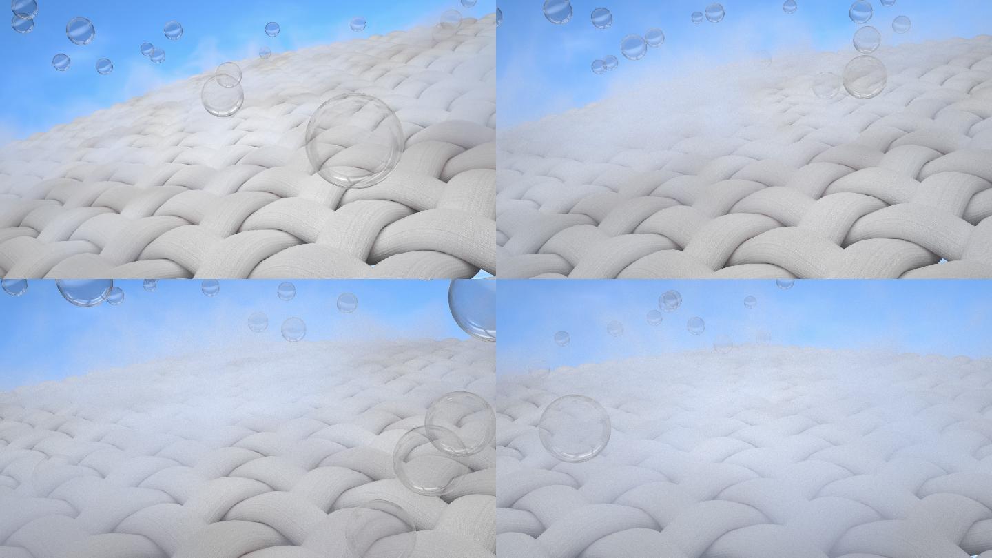透气纳米编织面料 科技布料排汗 3D动画