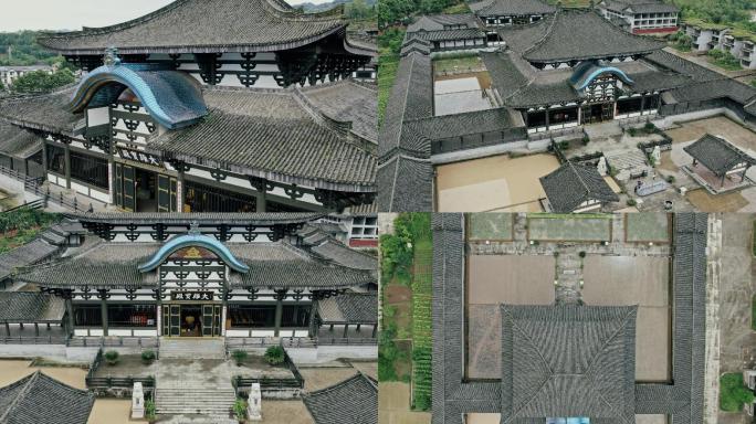 4k四川眉山光明寺寺庙空镜素材